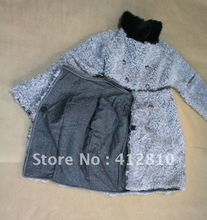 Sheep fur coat gray