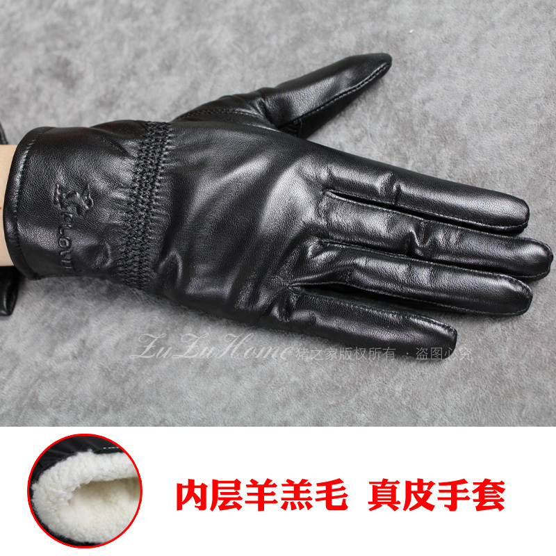 Sheepskin gloves genuine leather gloves female winter thermal berber fleece women's thickening gloves