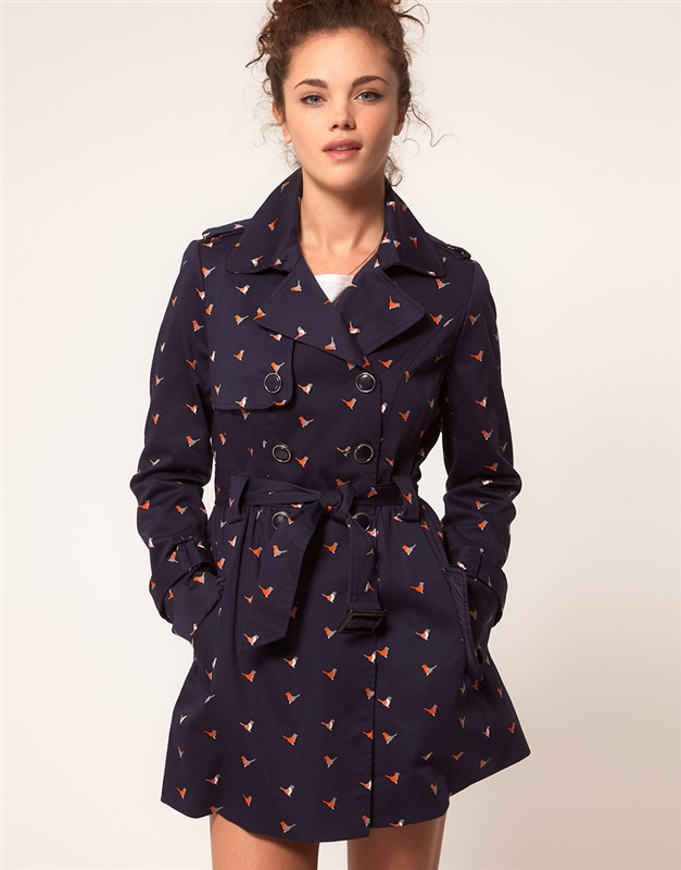 (Shipping Free!!)  Asos 2012 elegant winter fashion all-match pattern personality Trench Coat