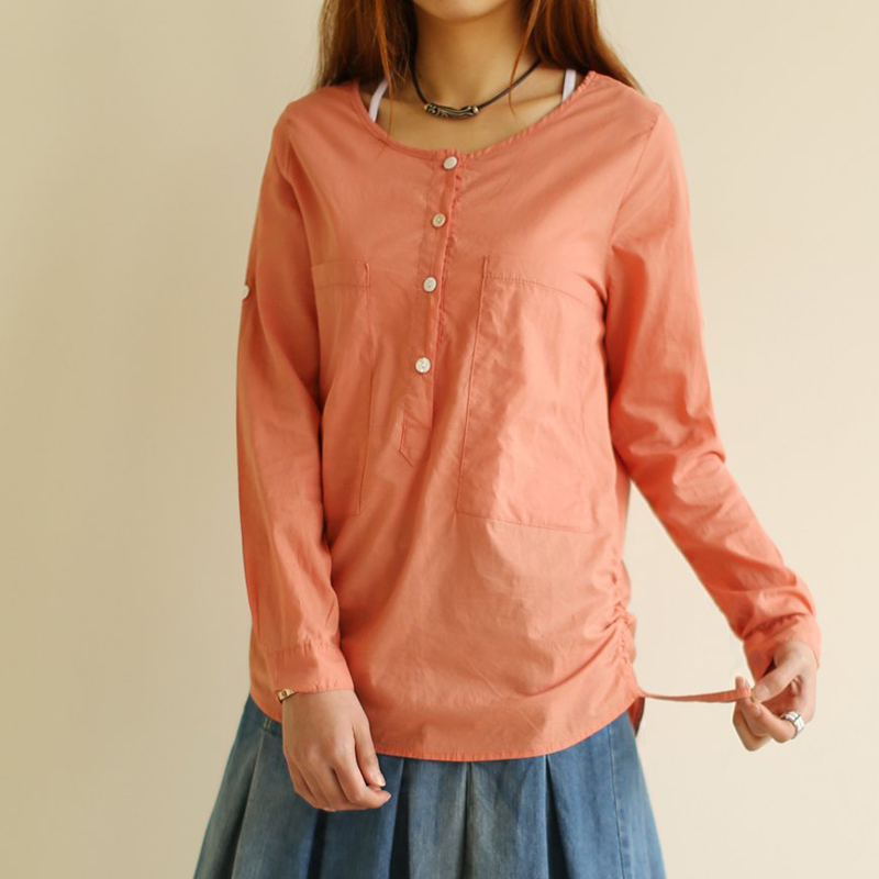 shirts - 2013 fashion medium-long pullover sidepiece pumping loose shirt , female