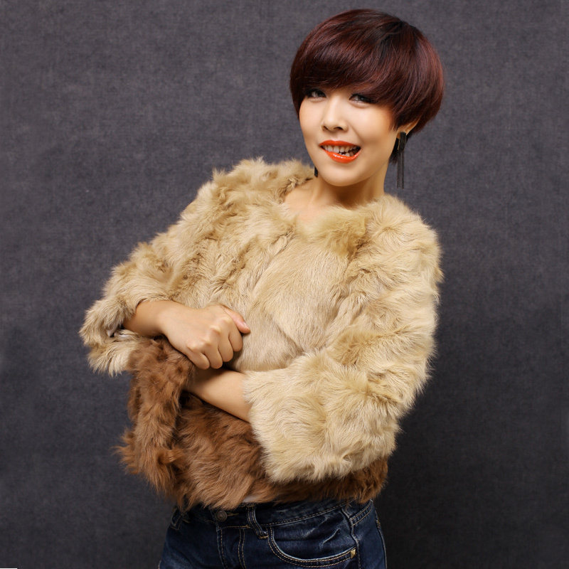 Short design patchwork berber fleece wool outerwear fur women's fur coat 2012