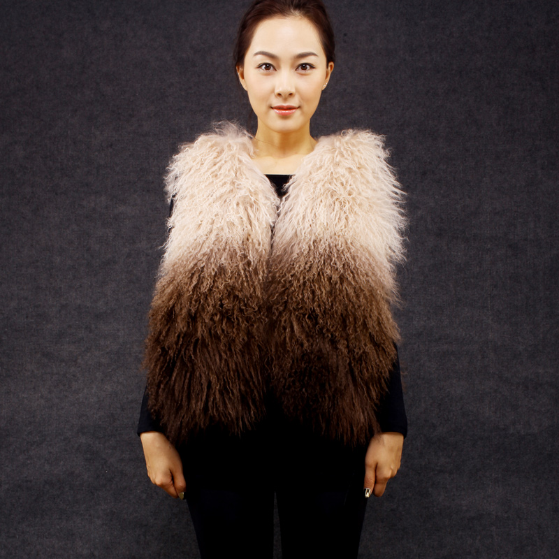 Short design slim beach wool fur coat wool fur vest 2012