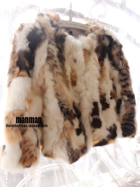 Short rabbit fur fox fur coat fox fur outerwear fur free shipping