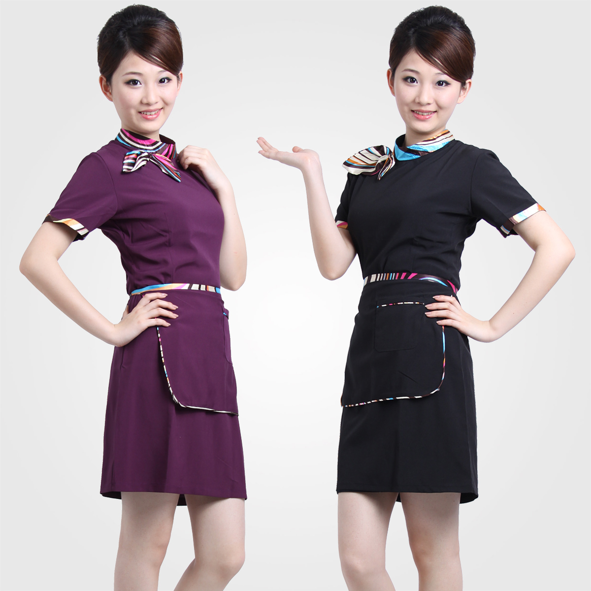 - short-sleeve work wear set dress aprons restaurant service