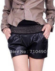 Shorts boots pants han edition cultivate one's morality ironed ablazely show thin leather pants fashion joker female trousers