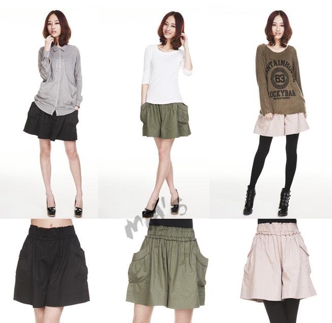 Shorts female trousers summer skirts pants han edition loose hot pants pure cotton tall waist shorts KuQun bigger sizes