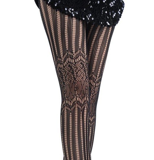 Show thin leg lace even pants nets socks