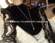 Shrimp 2013 new arrival black velvet sleeve three-dimensional flower lace shirt (wc074)