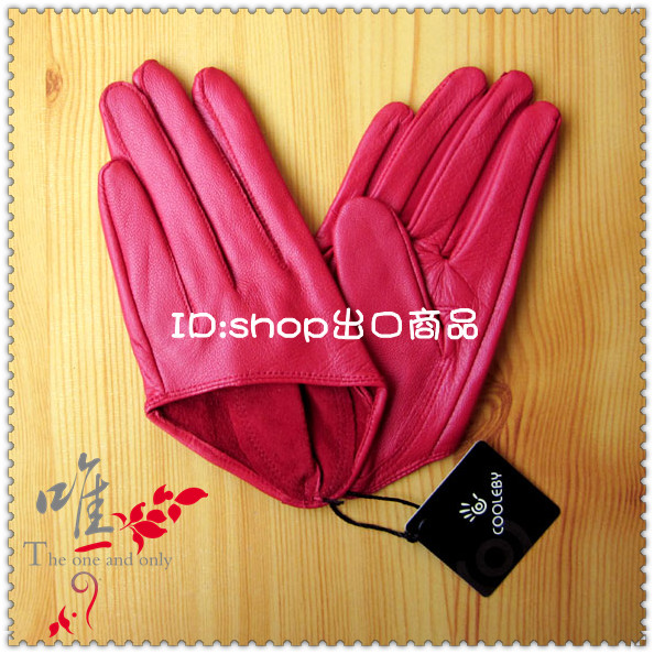 Shriveled women's genuine leather sheepskin gloves repair personality style