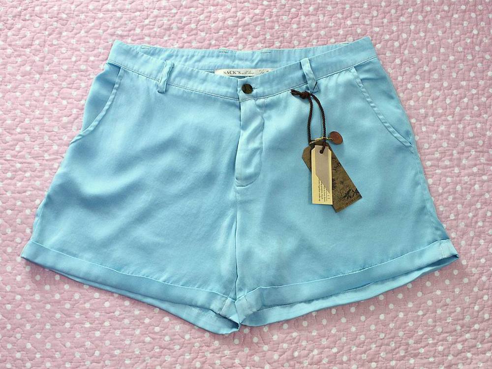 Sibelle New 100% silk summer wild flanging short pants