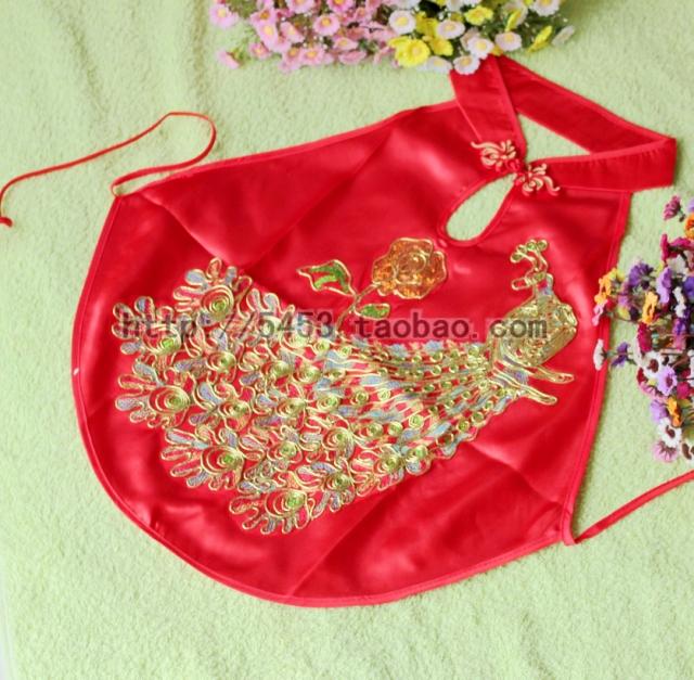 Silk apron women's fashion faux silk lingerie apron tube top sleepwear red