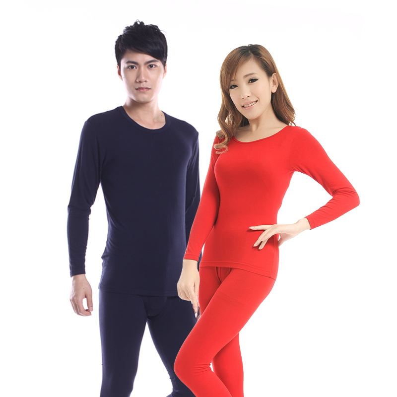 Silk modal male women's thin thermal underwear set long johns long johns