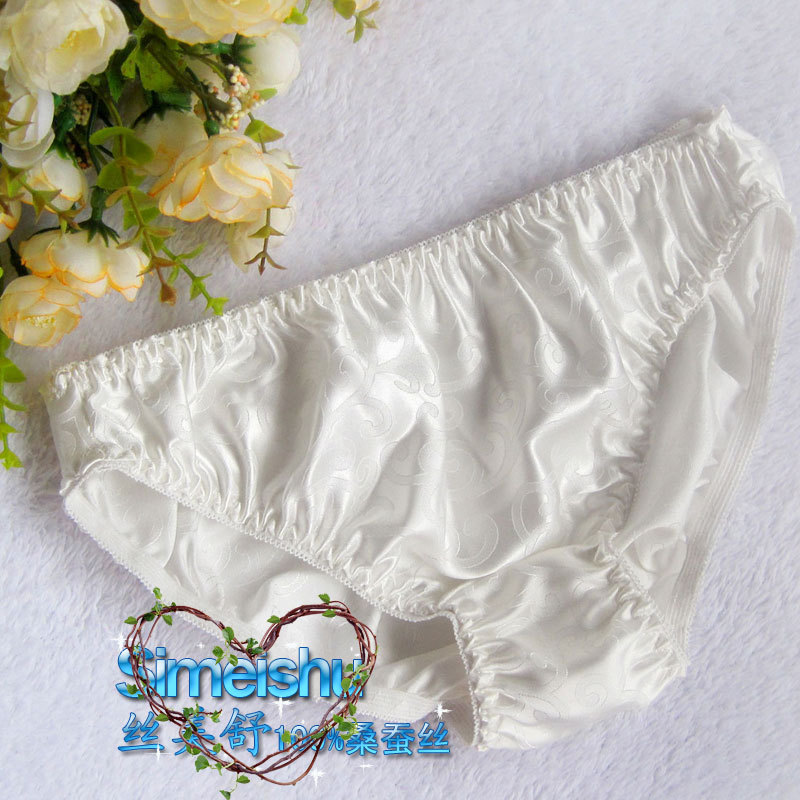 Silk panties female mulberry silk briefs xxl silk plus size