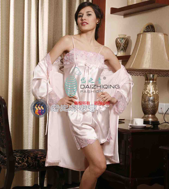 Silk silks and satins female sleepwear charming silk robe bathrobes robe