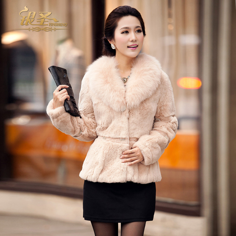 Silver 2012 fox fur short design rex rabbit hair fur coat autumn and winter women's