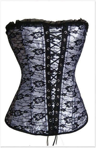 Silvery overbust Gothic Corset  Freeshipping - 2qm2163a