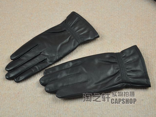 Simple fashion women's sheepskin genuine leather gloves thermal fleece lined thick women's gloves