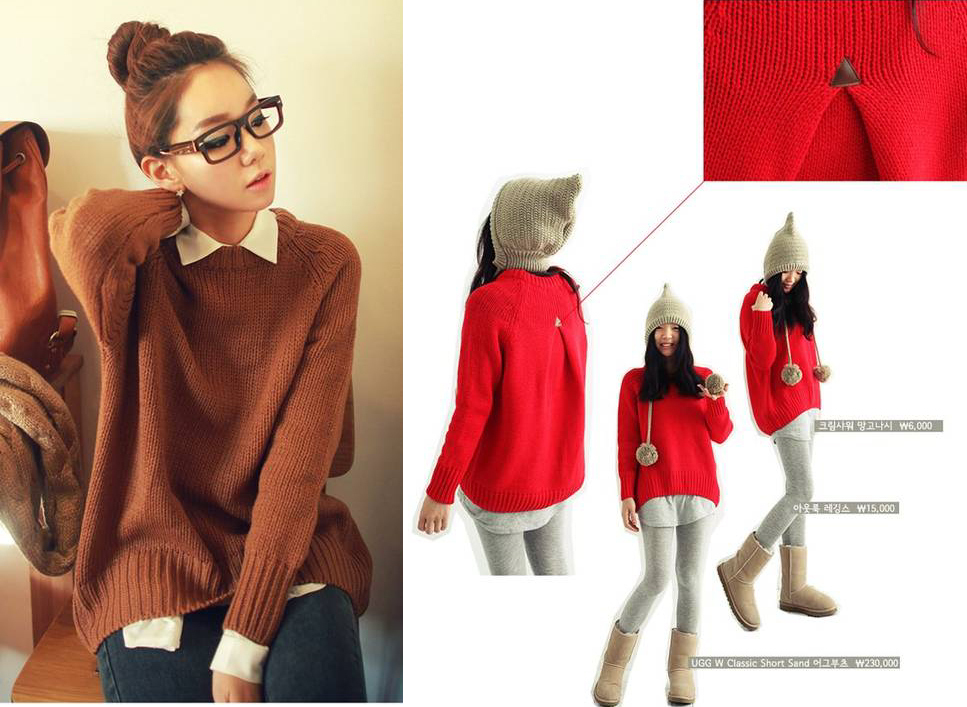 Sisouhor casual all-match medium-long sweater behind the pleated pullover sweater - 20882 free shipping