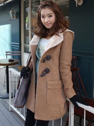 Sisouhor woolen overcoat with a hood berber fleece woolen overcoat - 390