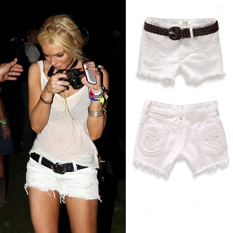 siwy 2013 women's spring sexy women distrressed jeans shorts white casual denim shorts hot pants FREE SHIPPING