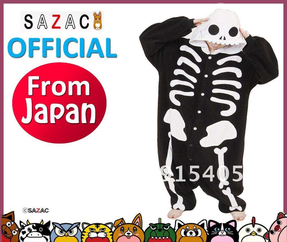 "Skeleton" Kigurumi Skeleton  Costume Cosplay The Official Sazac Kigurumi Pajamas