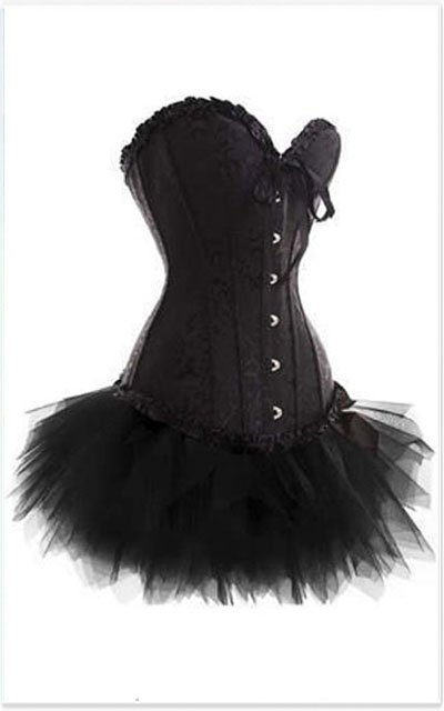 Skirt suits black overbust corset + Tutu skirt Free shipping - 2qm819black