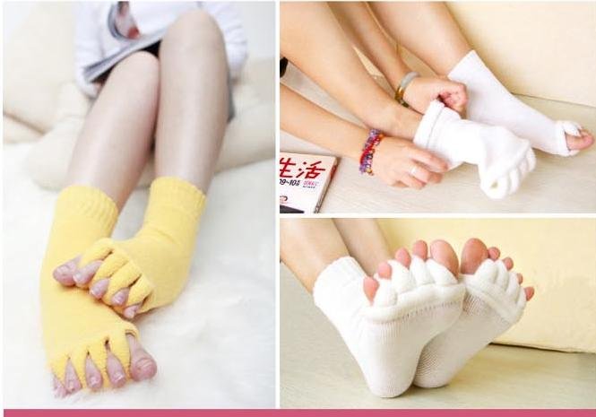 Sleeping Socks Massage Five Toe Socks Foot Alignment Treatment Socks Health Socks 100% Honest Free Shipping 120pair