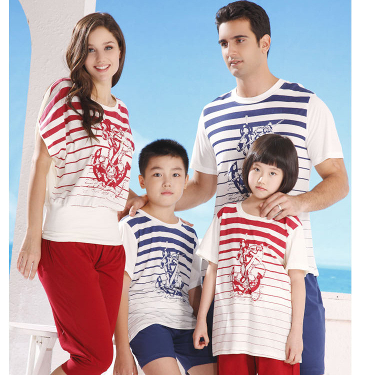 Sleepwear  100% summer cotton short-sleeve lounge family pack