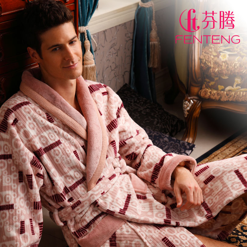 Sleepwear 2012 male fashion thickening coral fleece lounge robe