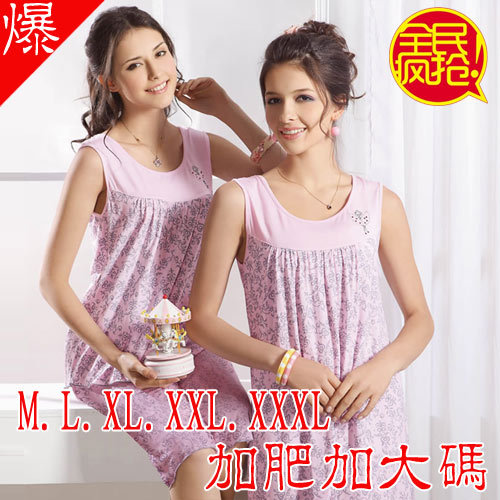 Sleepwear female short-sleeve plus size modal sleepwear Women plus size plus size lounge 2 set