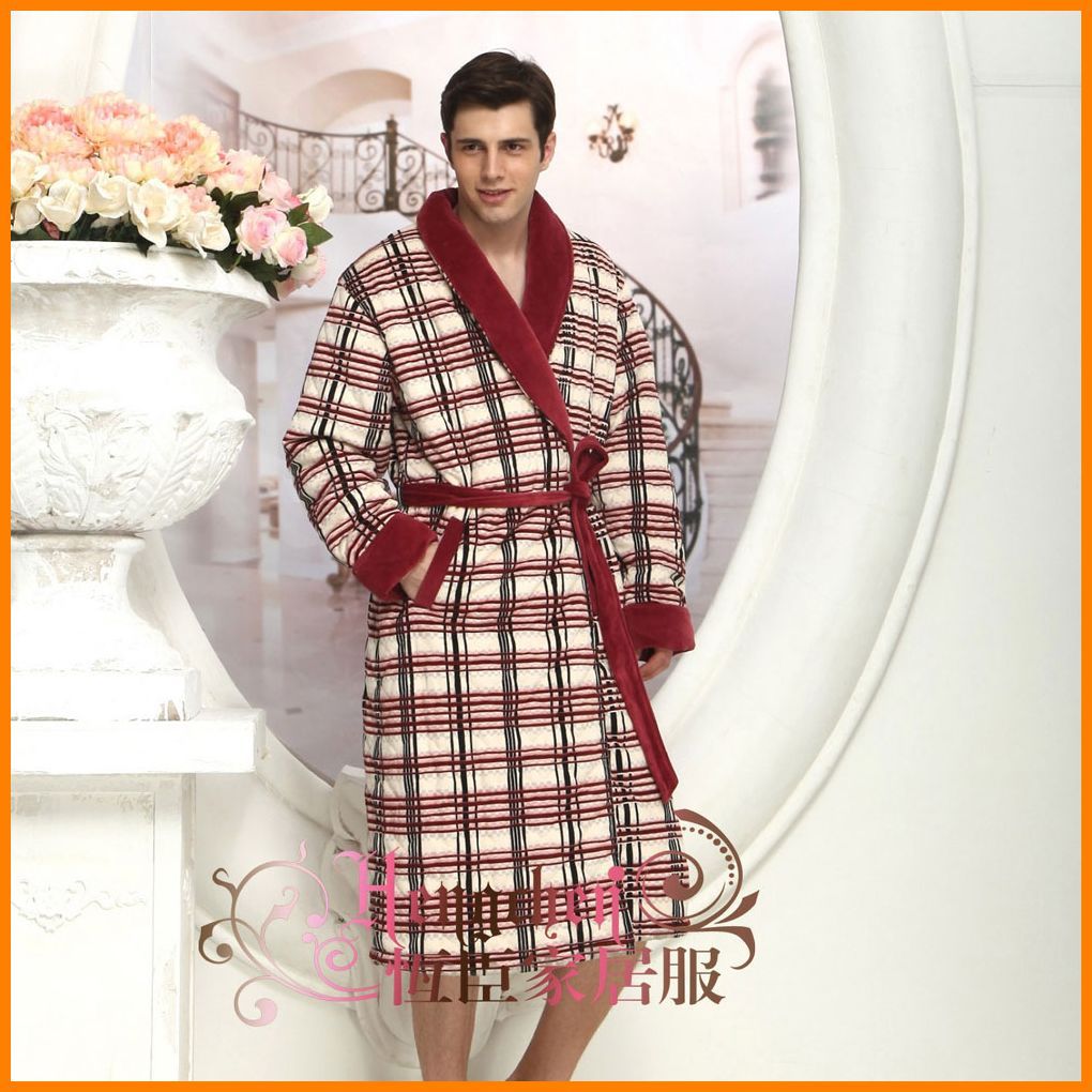 Sleepwear lounge male autumn and winter super soft cotton-padded robe 14760