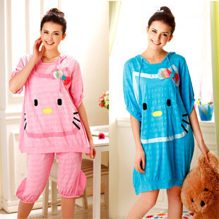 sleepwear sweet  kitten lounge set spring and summer