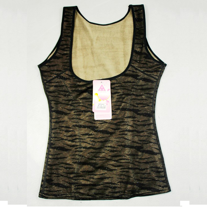 Sleeveless lace gauze leopard print thermal vest thickening plus velvet female slim 2012 autumn and winter women