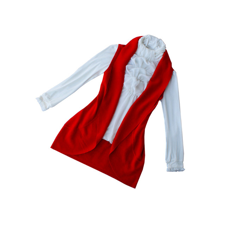 Sleeveless small cape outerwear cardigan vest female red slim short design vest spring and summer