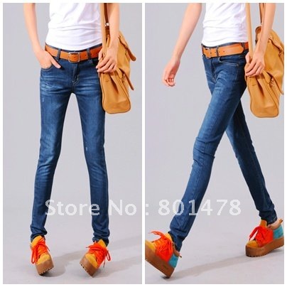 Slim comfortable skinny pants pencil pants jeans female trousers 2012 cotton 8015