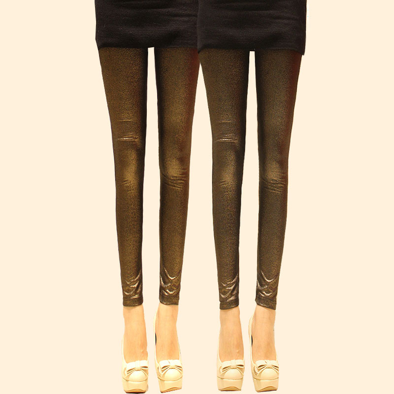 Slim elastic skinny pants pencil pants matt faux leather legging autumn and winter female free ship