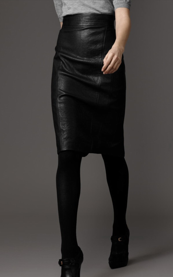 Slim embossed sheepskin OL outfit high waist slim hip bust skirt genuine leather skirt autumn and winter