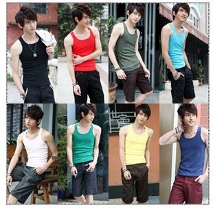 Slim male tank male callisthenics vest fitness vest large