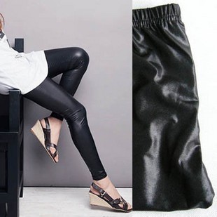 Slim matte japanned leather faux leather pants ankle length legging faux leather legging black