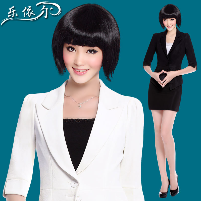 Slim ol white collar women's work wear set casual half sleeve small suit jacket women