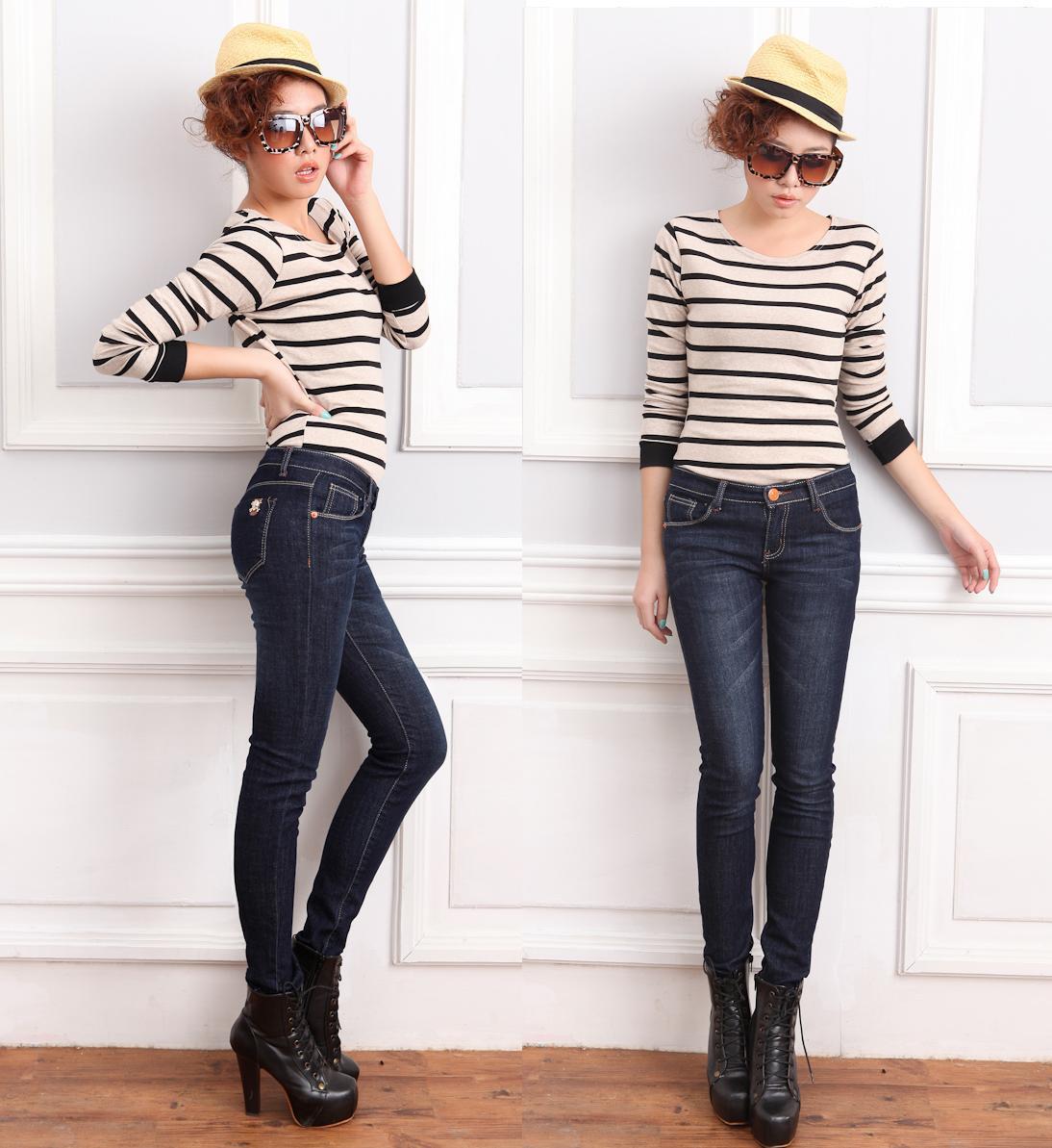 Slim skinny pants pencil jeans 2012 autumn and winter casual women's trousers 1075