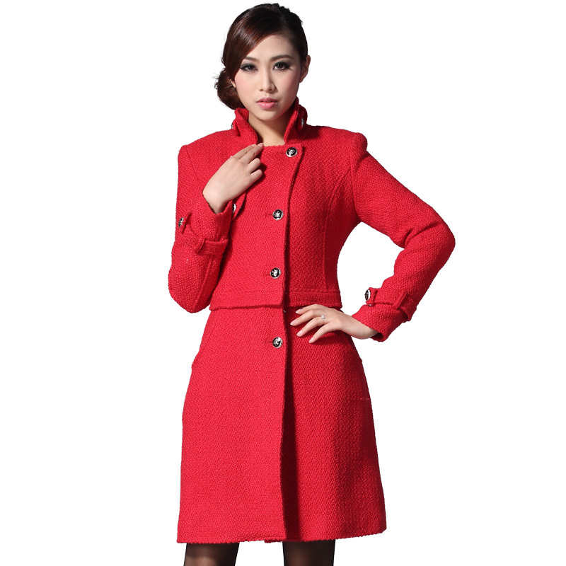 Slim woolen outerwear british style wool trench horryzin bw-s266 overcoat free shipping