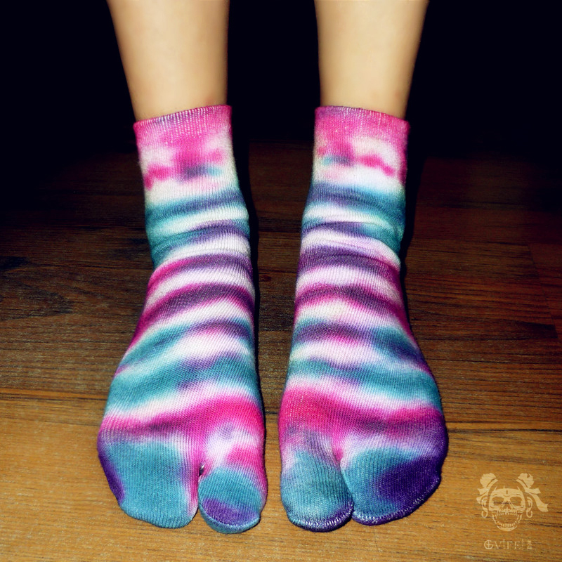 Slobbish tie-dyeing red blue wool hallucinogenic 100% cotton socks tube clogs socks male women free shipping