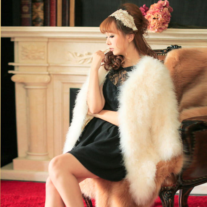 Small 2012 autumn elegant fur bulkness turkey wool wrist-length sleeve outerwear