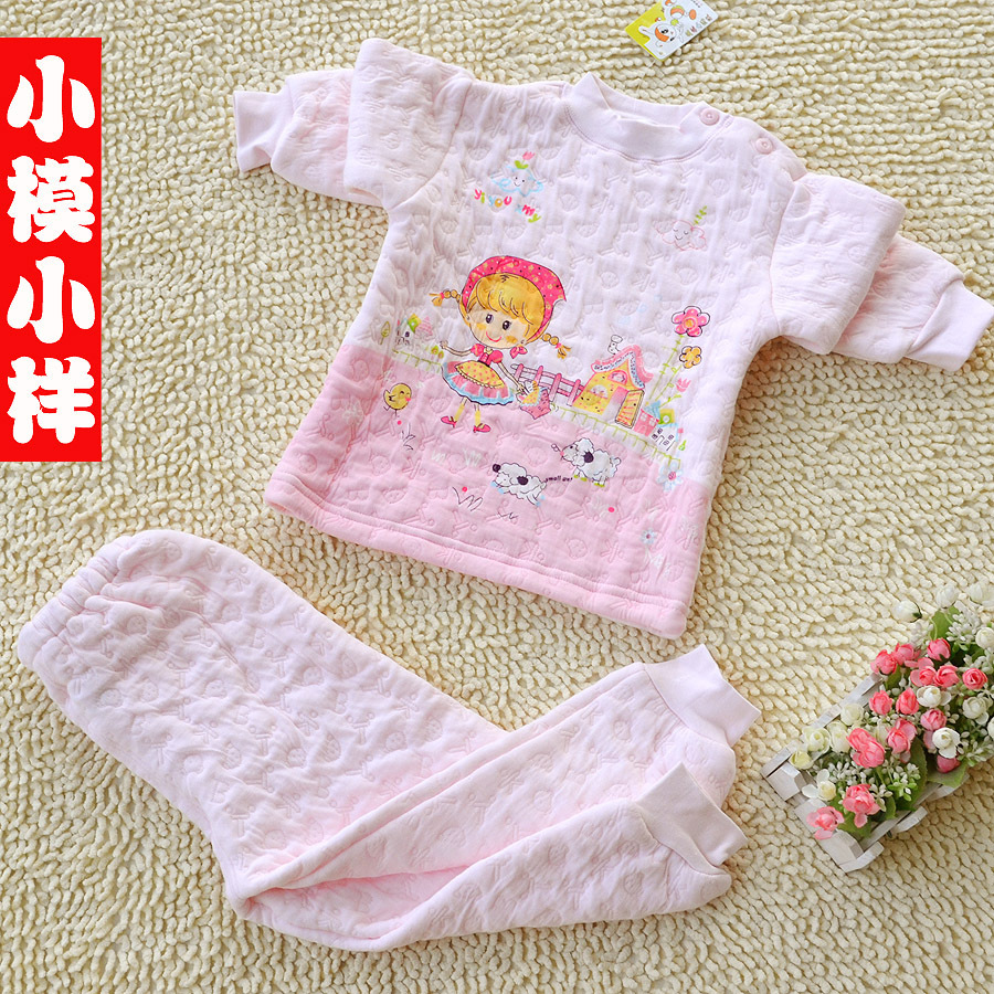 Small ant child thermal underwear set infant children underwear 100% cotton female child thermal underwear