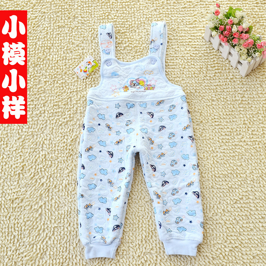 Small ant child thermal underwear thermal bib pants male female child protection belly warm pants