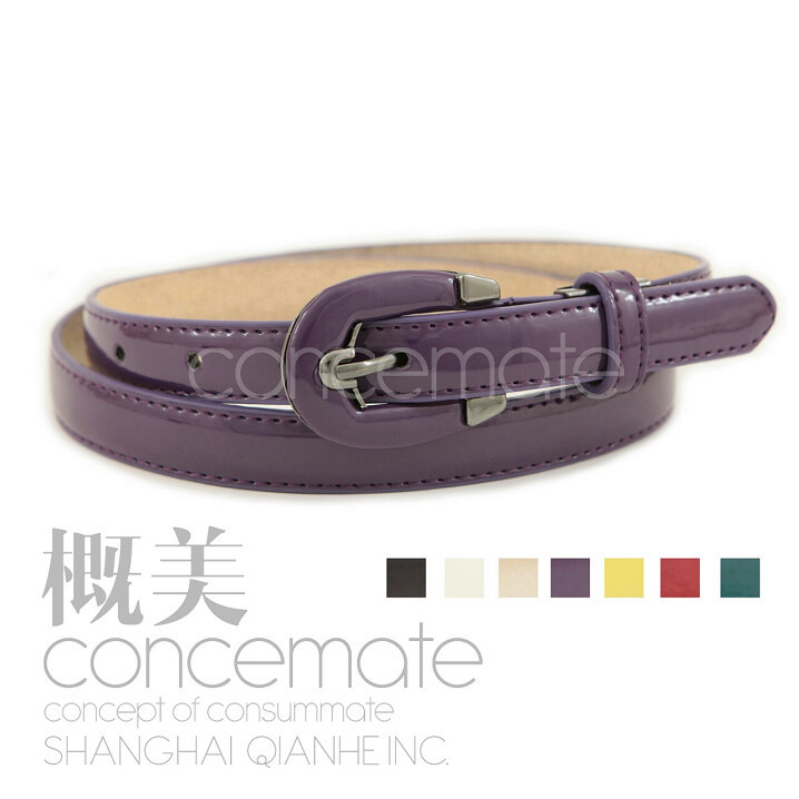 Small bag buckle japanned leather thin belt fashion all-match strap candy color female decoration belt c289