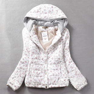 Small cotton-padded jacket rustic small Women cardigan hoodies wadded jacket super soft coat