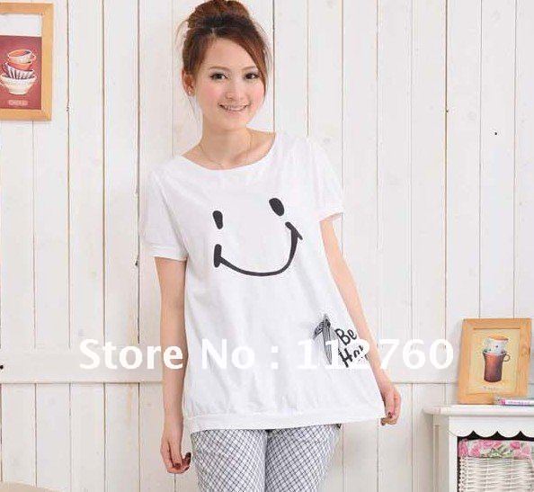 smile pattern quality sale pregnancy clothing, maternity shirt summer, cotton pregnant women tops clothes, free shipping