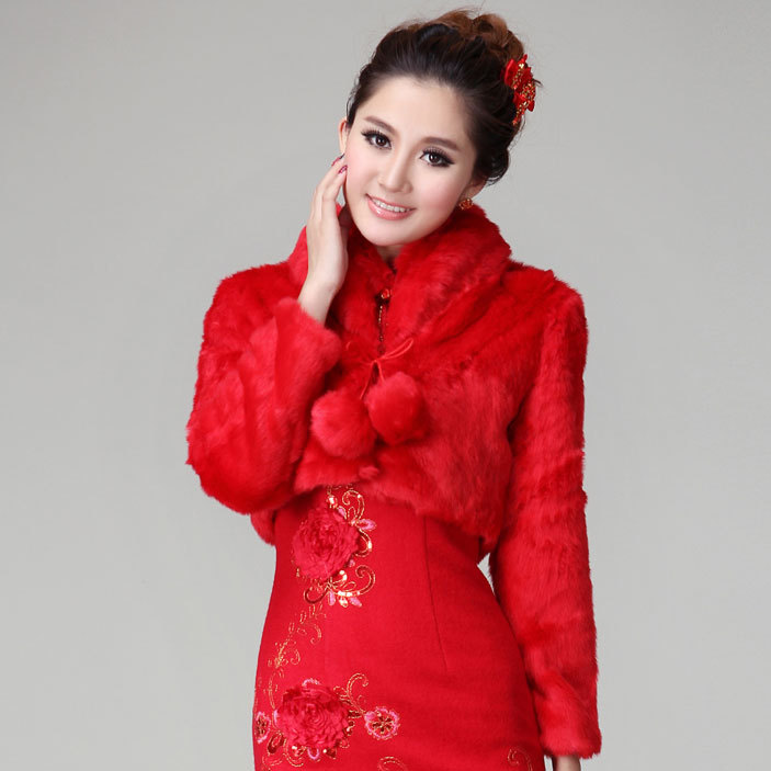 Smoke 2012 winter women's noble bride long-sleeve cape imitation mink bride fur cape